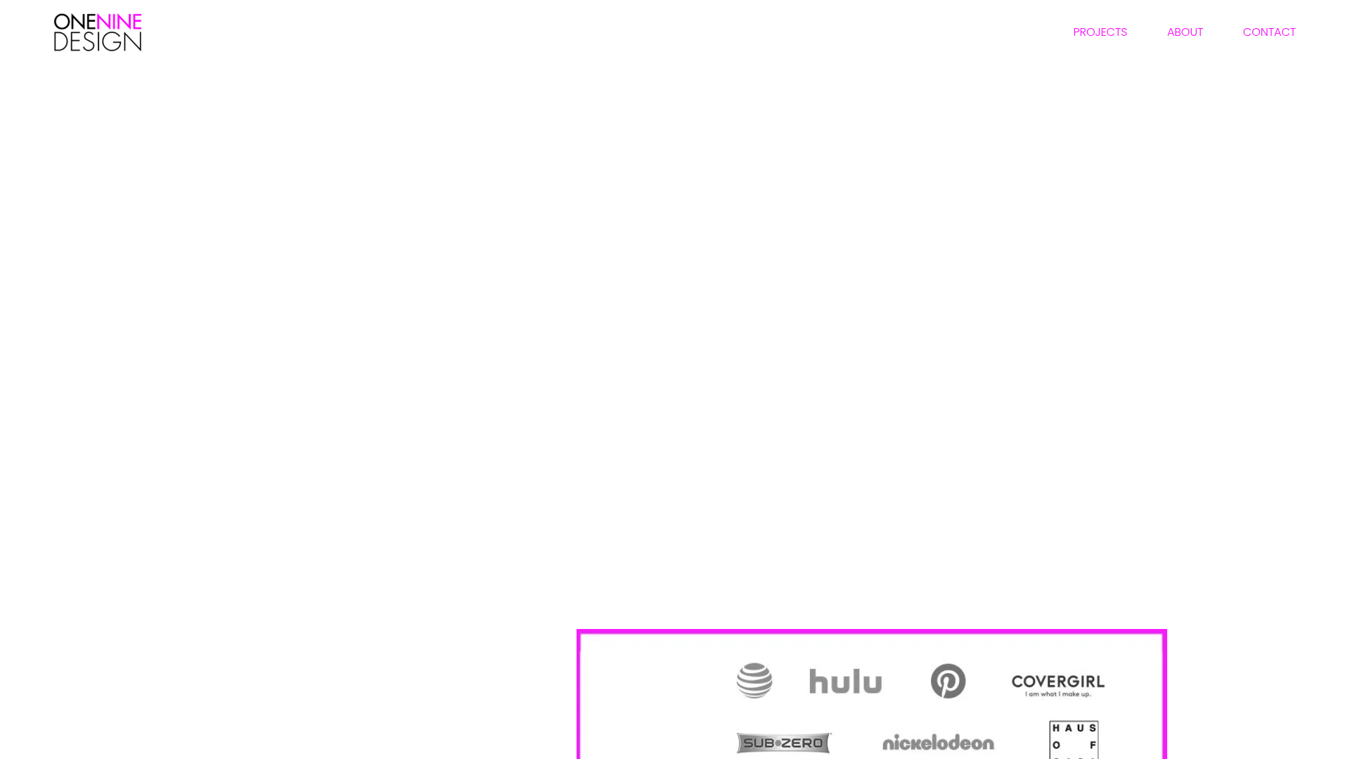OneNine Design homepage